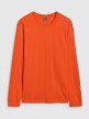 Męski longsleeve basic 4F 4FRSS25TLONM518 - pomarańczowy