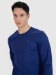 Męski longsleeve basic 4F 4FWMM00TLONM432 - granatowy