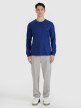 Męski longsleeve basic 4F 4FWMM00TLONM432 - granatowy