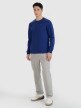 Męski longsleeve basic 4F 4FWMM00TLONM432 - granatowy