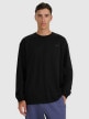 mini: Męski longsleeve oversize z nadrukiem 4F 4FWAW25TLONM481 - czarny (1)
