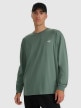  4F Męski longsleeve oversize z nadrukiem 4F 4FWAW25TLONM481  oliwkowy Oliwkowy