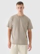 Męski t-shirt basic 4F 4FRSS24TTSHM2553 - beżowy