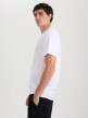 mini: Męski t-shirt bez nadruku 4F 4FRMM00TTSHM3250 - biały (3)