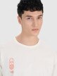 Męski t-shirt oversize 4F 4FRSS25TTSHM2652 - beżowy