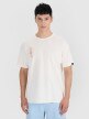 4F Męski tshirt oversize 4F 4FRSS25TTSHM2652  beżowy Beżowy