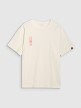 Męski t-shirt oversize 4F 4FRSS25TTSHM2652 - beżowy