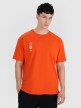 4F Męski tshirt oversize 4F 4FRSS25TTSHM2652  pomarańczowy Pomarańczowy