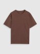 T-shirt oversize uniseks 4F 4FWSS25TTSHU1972 - brązowy