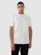 Męski t-shirt oversize z nadrukiem 4F 4FRSS25TTSHM2691 - beżowy