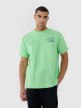4F Męski tshirt oversize z nadrukiem 4F 4FRSS25TTSHM2691  zielony Zielony