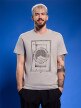 4F Męski tshirt z nadrukiem 4F 4FRAW25TTSHM3236  szary Szary