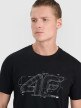 Męski t-shirt z nadrukiem 4F 4FRAW25TTSHM3311 - czarny