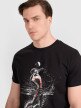 Męski t-shirt z nadrukiem 4F 4FRAW25TTSHM3318 - czarny