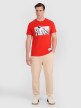 Męski t-shirt z nadrukiem 4F 4FRAW25TTSHM3319 - czerwony