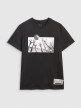 Męski t-shirt z nadrukiem 4F 4FRAW25TTSHM3319 - czarny