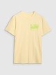 Męski t-shirt z nadrukiem 4F 4FRSS24TTSHM2106 - żółty