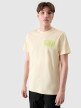 Męski t-shirt z nadrukiem 4F 4FRSS24TTSHM2106 - żółty
