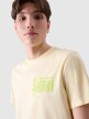 Męski t-shirt z nadrukiem 4F 4FRSS24TTSHM2106 - żółty