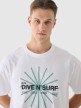 Męski t-shirt z nadrukiem 4F 4FRSS24TTSHM2540 - biały