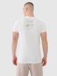 Męski t-shirt z nadrukiem 4F 4FRSS25TTSHM2689 - beżowy