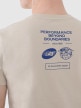 Męski t-shirt z nadrukiem 4F 4FRSS25TTSHM2689 - beżowy