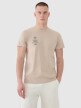 4F Męski tshirt z nadrukiem 4F 4FRSS25TTSHM2690  beżowy Beżowy