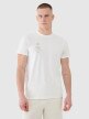 4F Męski tshirt z nadrukiem 4F 4FRSS25TTSHM2690  beżowy Beżowy