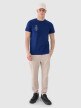 Męski t-shirt z nadrukiem 4F 4FRSS25TTSHM2690 - granatowy