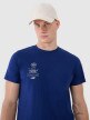 Męski t-shirt z nadrukiem 4F 4FRSS25TTSHM2690 - granatowy