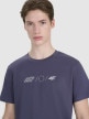 Męski t-shirt z nadrukiem 4F 4FRSS25TTSHM2847 - granatowy