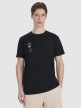 4F Męski tshirt z nadrukiem 4F 4FRSS25TTSHM2850  czarny Czarny