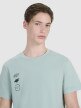 Męski t-shirt z nadrukiem 4F 4FRSS25TTSHM2850 - turkusowy