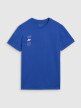 Męski t-shirt z nadrukiem 4F 4FRSS25TTSHM2850 - niebieski