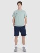 Męski t-shirt z nadrukiem 4F 4FRSS25TTSHM2850 - turkusowy