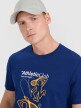Męski t-shirt z nadrukiem 4F 4FRSS25TTSHM2852 - granatowy