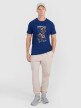 Męski t-shirt z nadrukiem 4F 4FRSS25TTSHM2852 - granatowy