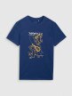 Męski t-shirt z nadrukiem 4F 4FRSS25TTSHM2852 - granatowy