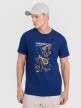 Męski t-shirt z nadrukiem 4F 4FRSS25TTSHM2852 - granatowy