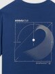 Męski t-shirt z nadrukiem 4F 4FRSS25TTSHM2853 - granatowy