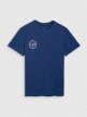 Męski t-shirt z nadrukiem 4F 4FRSS25TTSHM2854 - granatowy