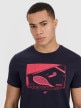 Męski t-shirt z nadrukiem 4F 4FRSS25TTSHM2980 - granatowy