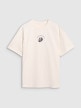 Męski t-shirt z nadrukiem 4F 4FRSS25TTSHM2981 - biały