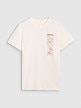 Męski t-shirt z nadrukiem 4F 4FRSS25TTSHM2982 - biały