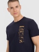 Męski t-shirt z nadrukiem 4F 4FRSS25TTSHM2982 - granatowy