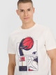 Męski t-shirt z nadrukiem 4F 4FRSS25TTSHM2983 - biały