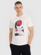 4F Męski tshirt z nadrukiem 4F 4FRSS25TTSHM2983  biały Biały