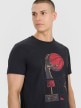 Męski t-shirt z nadrukiem 4F 4FRSS25TTSHM2983 - czarny