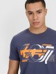 Męski t-shirt z nadrukiem 4F 4FRSS25TTSHM2998 - granatowy