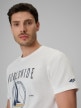 mini: Męski t-shirt z nadrukiem 4F 4FRSS26TTSHM3993 - biały (3)